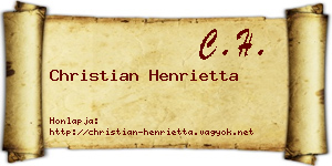 Christian Henrietta névjegykártya